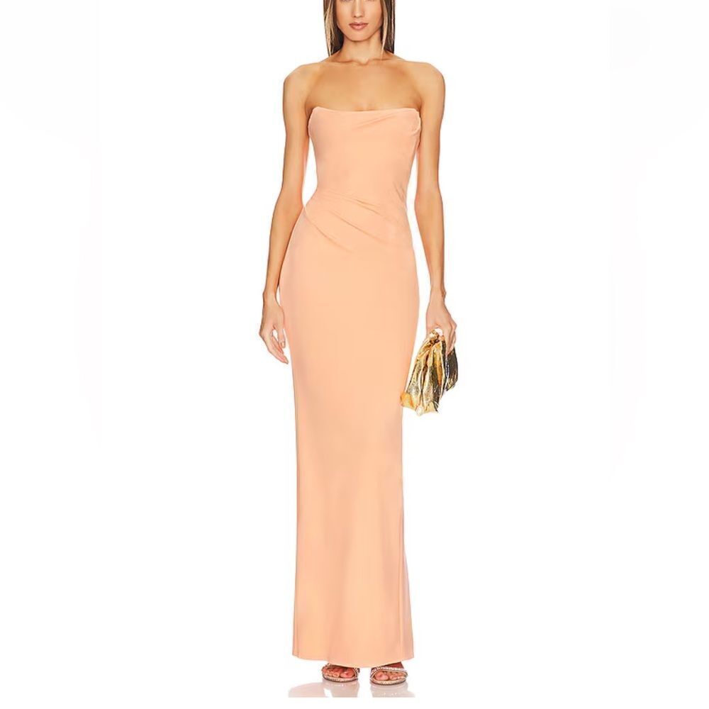 Michael Costello x REVOLVE Briggs Gown Peach Strapless dress maxi Revolve XXS